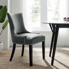 Modway Marquis Vegan Leather Dining Chair - Grey-Dense Foam Padding