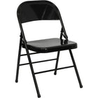 Flash Furniture HERCULES Series Triple Braced & Double-Hinged Black Metal Folding Chair-Triple Braced Frame