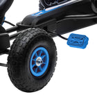 Aosom - Go-kart à pédales avec siège réglable, roues en caoutchouc et amortisseur - bleu-Couleur : Bleu, Noir 