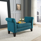 Modway Rendezvous Bench - Teal-Black finished wood legs