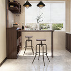 Homy Casa - Tabouret de comptoir/bar réglable en hauteur avec rotation - Naturel - Paquet de 2-Bois de chêne