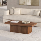 Hudson&Canal Torren 48" Wide Rectangular Fluted Coffee Table - Satin Walnut-Clean with a soft, dry cloth and no harsh chemicals or abrasive cleaning materials