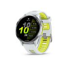 Garmin Forerunner 970 Smartwatch - Titanium with Whitestone Case and Whitestone/Translucent Amp Yellow Band-PREMIUM DESIGN - Our brightest AMOLED touchscreen display with button controls, a lightweight titanium bezel and sapphire lens, plus a built-in LED flashlight for greater awareness in the dark during early morning or late-night runs.