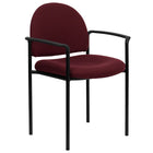 Flash Furniture – Chaise empilable en tissu avec structure en acier et accoudoirs, bourgogne-Style contemporain
