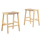 Modway - Saoirse Tabouret de comptoir en corde tissée en bois - Naturel naturel - Ensemble de 2-Corde tressée