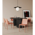 Manhattan Comfort - Lot de 4 chaises de salle à manger modernes Paris 18 po en similicuir coloris argile-Cadre en métal durable