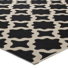 Modway - Cerelia Treillis marocains intérieurs et extérieurs Tapis 9 pi l x 12 pi L - Noir et beige-Haute densité / Tissé à la machine