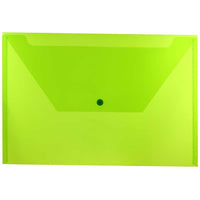 JAM Paper - Enveloppes en plastique à fermeture bouton-pression, livret légal, 9,75 x 14,5 po, poly vert lime, 12/pqt (219S0LI)-Enveloppes porte-documents en plastique avec fermeture à bouton-pression, format légal et couleur vert lime