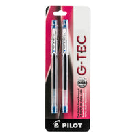 Pilot G-Tec Gel Pens – 0.4mm – Blue – 2 Pack-These pens use bio polymer ink, which prevents feathering and provides the smoothest writing, every time