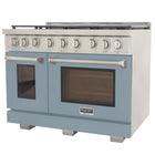 Kucht 48" KFX-X Series Pro Style Propane Gas Range - Stainless Steel/Light Blue -2 Years Limited Manufacturer Warranty