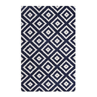 Modway - Alika Treillis en diamant abstrait Tapis de comédie 8 pi l x 10 pi L - Ivoire et Marine-Tapis abstrait en treillis diamantés