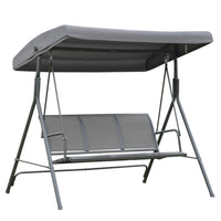 Outsunny 3-Seater Porch Swing Chair with Adjustable Canopy Cover - Weather Resistant Grey-Three seat design - perfect for relaxing with friends or yourself
