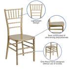 Flash Furniture - Chaise Chiavari empilable de la série HERCULES PREMIUM en résine dorée-Fait de la plus haute forme de résine disponible, K-Resin