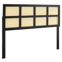Modway Luana Cane King Headboard - Black-King Wood Headboard