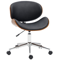 Vinsetto Low Back Armless Office Task Chair with Curved Seat - Black-Adjustable seat height from 17.5" to 21.5" (44.5 cm. to 54.5 cm.) to suit your seating style