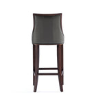 Manhattan Comfort Fifth Avenue 19" Traditional Faux Leather Upholstered Barstool - Pebble Grey-Delivered to you Fully Assembled! No Assembly Required
