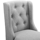Modway Baronet Upholstered Fabric Counter Bar Stool - Light Gray - Set of 2-Bar Stool Weight Capacity: 500 lb
