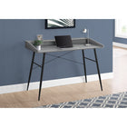 Monarch Specialties 7541 48" Computer Desk - Grey/Black Metal-Metal base in a contrasting black finish features tapered, angled metal legs and X-shaped support bars on back that provides stability