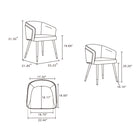 Manhattan Comfort Reeva 23.23" Modern Leatherette Upholstered Dining Chair - Walnut and Graphite Grey-Character From All Ends! Tasteful Wooden Back Frame with Geometric Side Chevron View. Front Upholstered with Tight Fit Leatherette and Beautiful Stitching