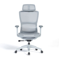 Ceha Canada CHILLAX Office Chair with Adjustable Mesh Headrest - Grey/Blue-CONTEMPORARY DESIGN: Stylish chair with a high-quality elastic double backrest
