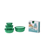 Mepal Cirqula Bowls - Set of 4 - 350+750 mL, 1.25+2.25L/12+25+47+76oz - Vivid Green-Dishwasher Safe