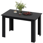 HOMCOM 47" Modern Dining Table with Wood Effect - Black-Seats up to six and offers plenty of space for meals
