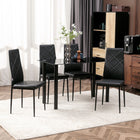 HOMCOM - Chaises de salle à manger, accent avec siège rembourré et pieds en acier - noir - ensemble de 4-La chaise à dossier haut offre un excellent soutien pour le bas et le haut du dos