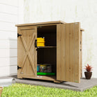 Outsunny - Abri de jardin en bois Outsunny avec étagère intérieure réglable et double porte-Abri de rangement à double porte avec poignées  
