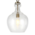 Hudson&Canal Verona 11" Wide Pendant with Glass Shade - Brass/Seeded-Paired with a seeded dome glass shade