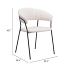 Zuo Josephine Dining Chair - Cream - Set of 2-3 year limited warranty