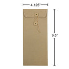 JAM Paper #10 Policy Envelopes with Button and String Tie Closure, 4 1/8 x 9.5, Brown Kraft Paper Bag, 25 Pack (41266941)-Opening: Open end