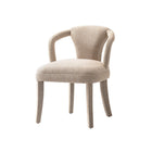 Manhattan Comfort Palmer 22.8" Mid-Century Modern Tweed Upholstered Dining Armchair - Gold Dust-Birch Wood Feet Upholstered in Luxurious Tweed for Fashion and Durability