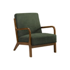 Monarch Specialties Upholstered 34"H Mid-Century Modern Accent Chair With Walnut Solid Wood Legs - Green Fabric-This upholstered accent chair pairs soft touch green fabric with warm brown walnut solid wood, creating a balanced, fashionable style that complements both a living room and bedroom.