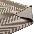 Modway Optica Chevron With End Borders Indoor/Outdoor Area Rug - 5 ft W x 8 ft L - Light/Dark Beige-High Density / Machine-Woven