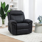 HOMCOM Manual Recliner with Vibration Massage and Side Pockets - Black-Massage zones targeting the back, lumbar, thighs, and legs
