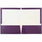 JAM Paper Laminated Two-Pocket Glossy Presentation Folders - Purple - 6 Pack-Size: 9.5 x 11.5 inches