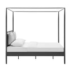 Modway Marlowe 4-Poster Canopy Metal Queen Platform Bed - Charcoal-No Box Spring Required