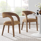 Modway Pinnacle Performance Velvet Dining Chair - Brown - 2 Pack-Non-Marking Foot Pins