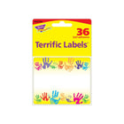 TREND enterprises Rainbow Handprints Terrific Labels-Theme/design: Rainbow hand prints