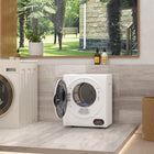 HOMCOM Portable 1.5 cu ft Compact Laundry Dryer - 850 W - White-PTC ceramic heating is fast, stable, efficient, safe, and durable