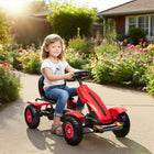 Aosom - Go-kart à pédales pour enfants avec siège réglable, roues en caoutchouc - rouge-Dimensions du siège : 13,8 po l x 11 po P x 12 po H (35 x 28 x 30,5 cm) 
