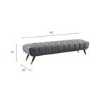 Modway Adept Performance Velvet Bench - Grey-Performance Velvet Upholstery