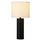 Hudson&Canal - Lampe de table York 40 cm de haut avec abat-jour en tissu - Bronze noirci/blanc-Associé à un abat-jour tambour en tissu blanc