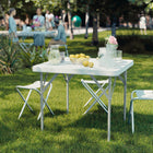 Flash Furniture – Table pliante carrée de 34 po en plastique blanc (DADYCZ86)-Places assises jusqu'à 4 adultes