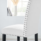 Modway Parcel Dining Upholstered Fabric Side Chair - White-Dense Foam Padding