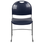 Flash Furniture HERCULES Series Navy Ultra-Compact Stack Chair with Silver Powder Coated Frame-Set of 5 Multipurpose Stack Chairs