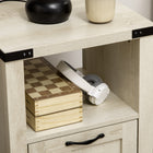 HOMCOM Side Table with Storage - Oak-Material: Particle Board, MDF
