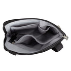 Travelon Anti-Theft Classic Slim Double Zip Crossbody - 9" W x 10.25" H x 1" D - Black-RFID-blocking card and passport slots protect personal data