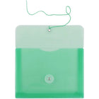JAM Paper Enveloppes en plastique avec index et fermeture à bouton et ficelle, 5 1/2 x 7 1/2 po, vert, 24/paquet-Taille : 5 1/4 x 7 1/2 po