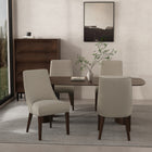 Manhattan Comfort - Lot de 4 chaises de salle à manger modernes Beever 22 po en chenille taupe-Revêtu de chenille luxueuse avec rembourrage en mousse